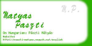 matyas paszti business card